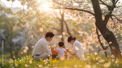 A young family is having a ...
