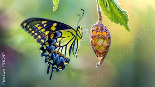 A swallowtail butterfly spr...