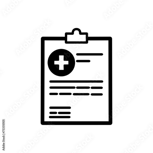 Medical record icon, medical report icon, vector isolated