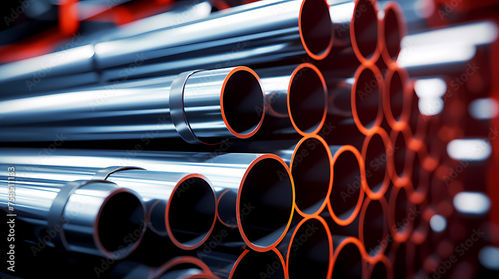 High quality steel pipes stored in warehouse High quality steel pipes stored in warehouse