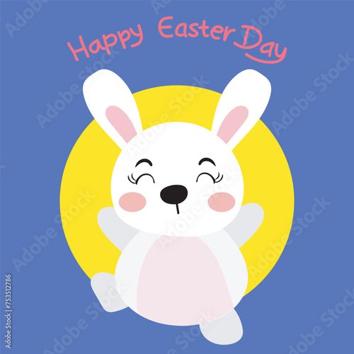 cartoon little rabbit on the easter celebration. Collection of Easter bunny and egg. easter egg, bunny character, banner templates