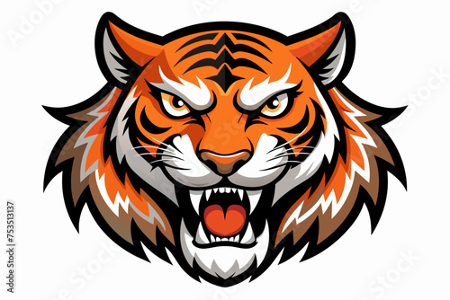 Fototapeta Naklejka Na Ścianę i Meble -  Angry tiger head logo vector illustration 