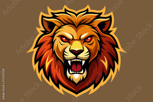 Angry lion head logo vector illustration 