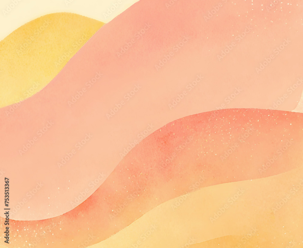 Fototapeta premium Modern abstract grunge wavy watercolor background in orange and yellow
