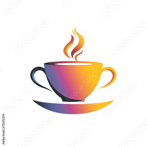 Cups of coffee tea collection. Hot drink icon. Disposable cup. Cup coffe with steam. Flat style. Vector Illustration. Vector Graphic