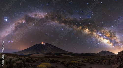 the Milky Way above volcano Teide at the Island od Tenerife