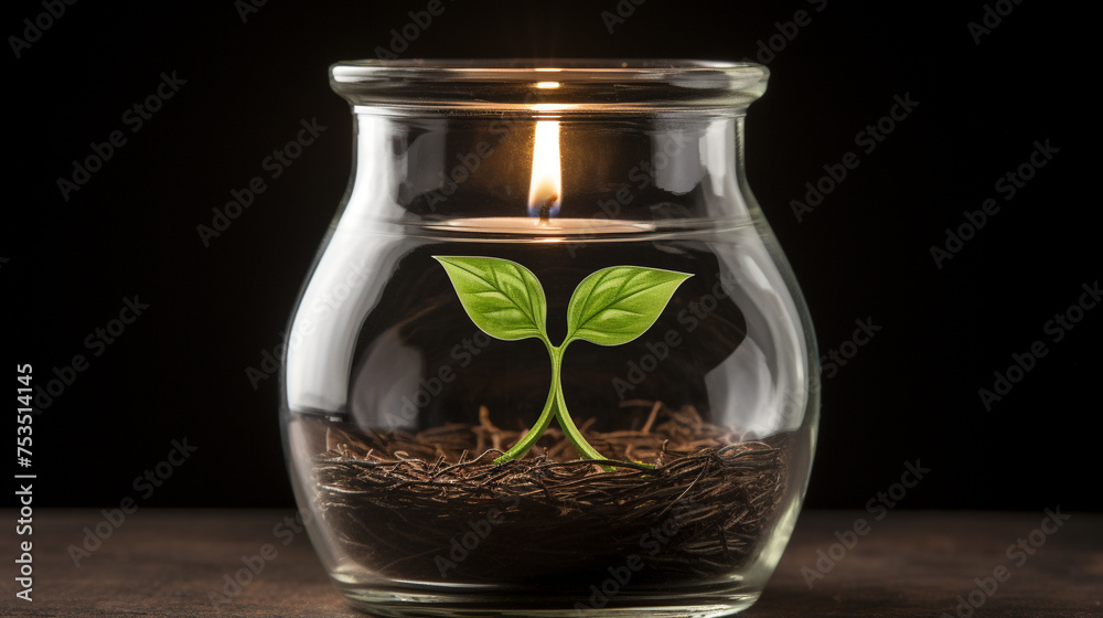 plant in a glass plant in a glass
