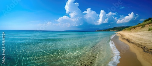 Panorama of the beach and sea.