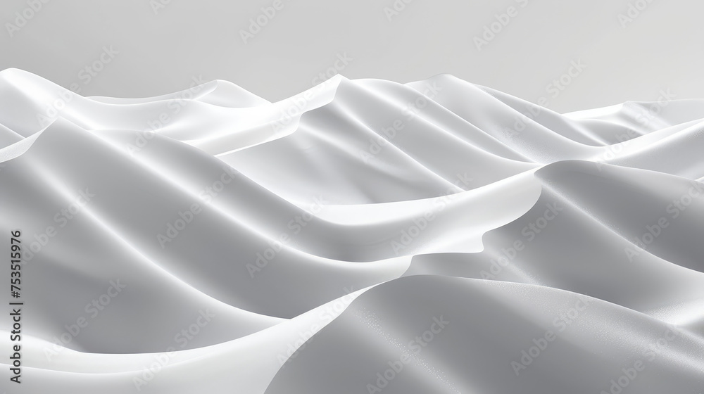 Abstract white minimal background of organic sand dune shapes