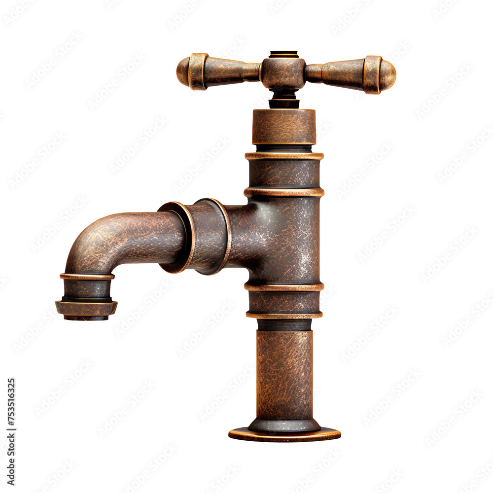 old water tap isolated on transparent background Remove png, Clipping Path, pen tool
