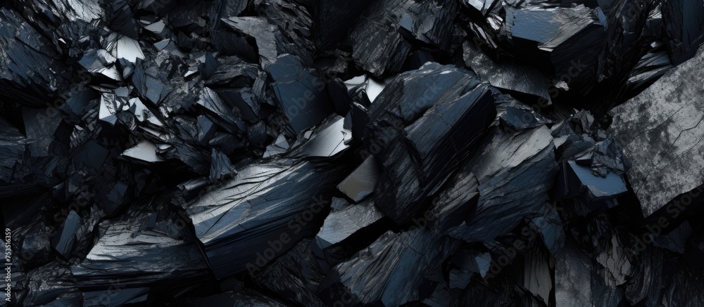 Contrast of Dark and Light: Diverse Assortment of Monochrome Rocks in a Pile Formation