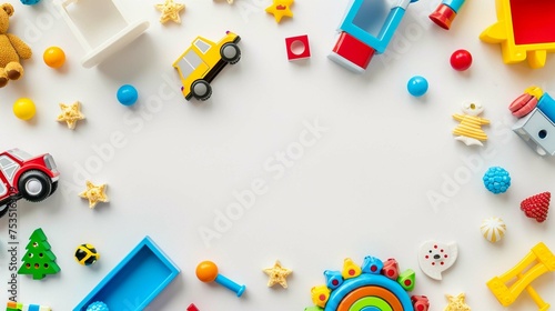 Toys on the white background