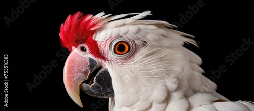 Vibrant White Parrot with R...