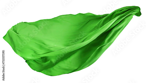 flying wave silk or satin fabric on white background for grand opening ceremony or other occasion