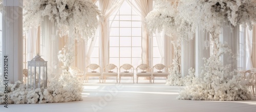 Interior decorated with soft colored wedding ornaments © LukaszDesign