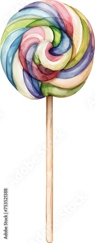 Wallpaper Mural Rainbow candy watercolor element, Vector illustration Torontodigital.ca