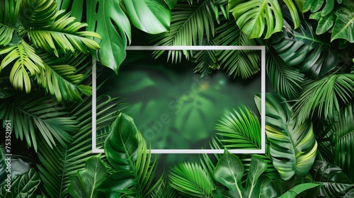 Nature background with white stroke frame