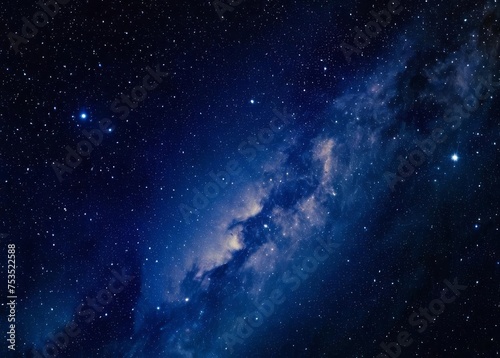 Deep blue night sky universe with stars  nebula and galaxy