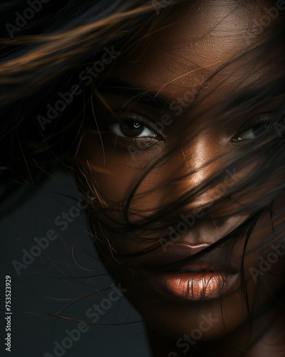 Closeup portrait of woman w...