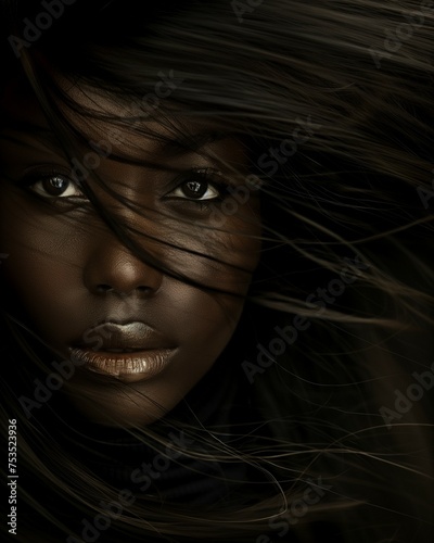 Closeup portrait of woman w...
