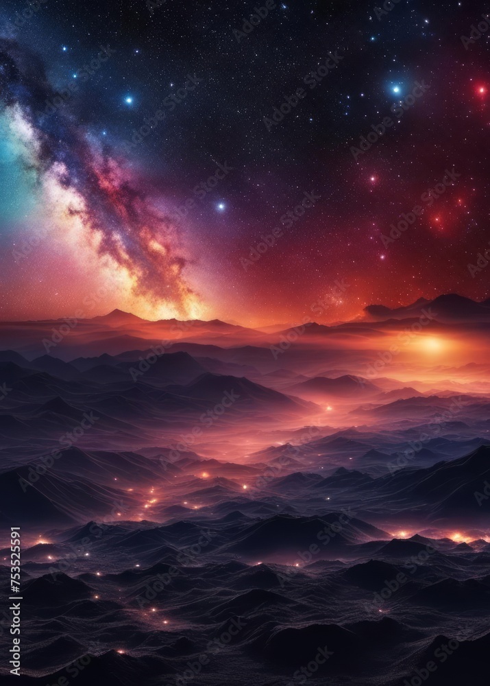 Deep night sky universe with stars, nebula and galaxy Deep night sky universe with stars, nebula and galaxy