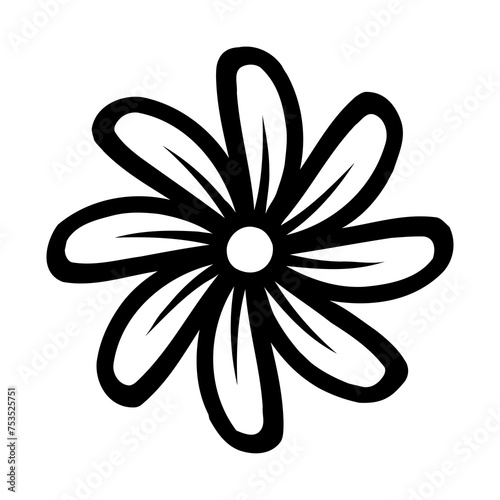 abstract geometric ornamental flower head  geometric black symmetric floral decoration