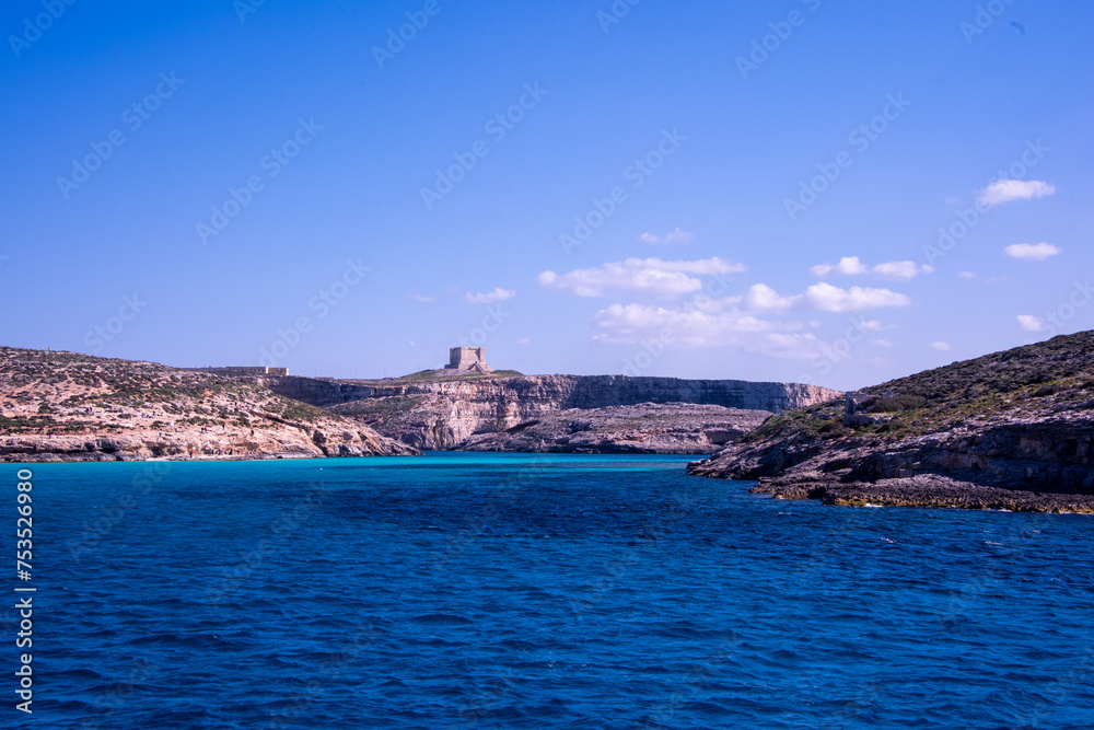 Saint Mary's watchtower on the beautiful Island of Comino, Malta
