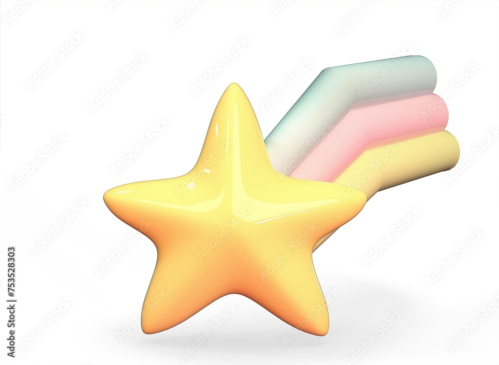 Obraz premium cartoon star on a white background 3D rendering