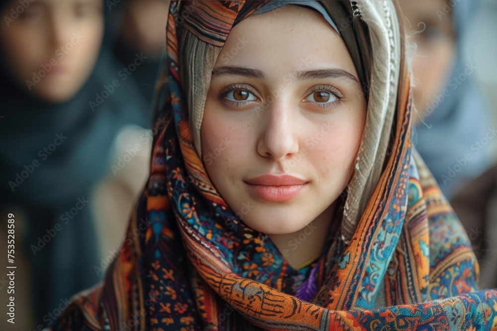 Portrait of a beautiful young Muslim woman and teenager Portrait of a beautiful young Muslim woman and teenager