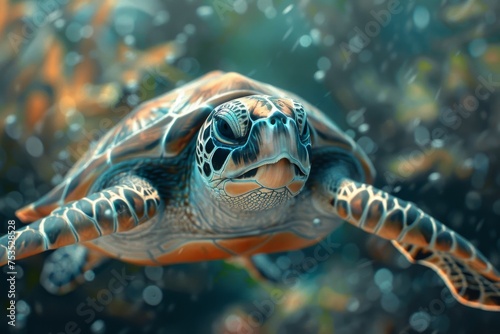 Stock photo of turtle under water --ar 3:2 --stylize 550 Job ID: c45146fc-0058-4c85-877f-a6fe51ef6fa5