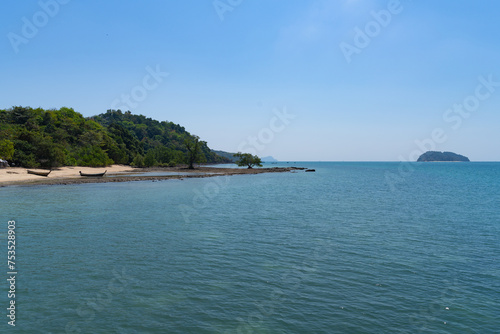 Naka Island, beach and trees in the sea