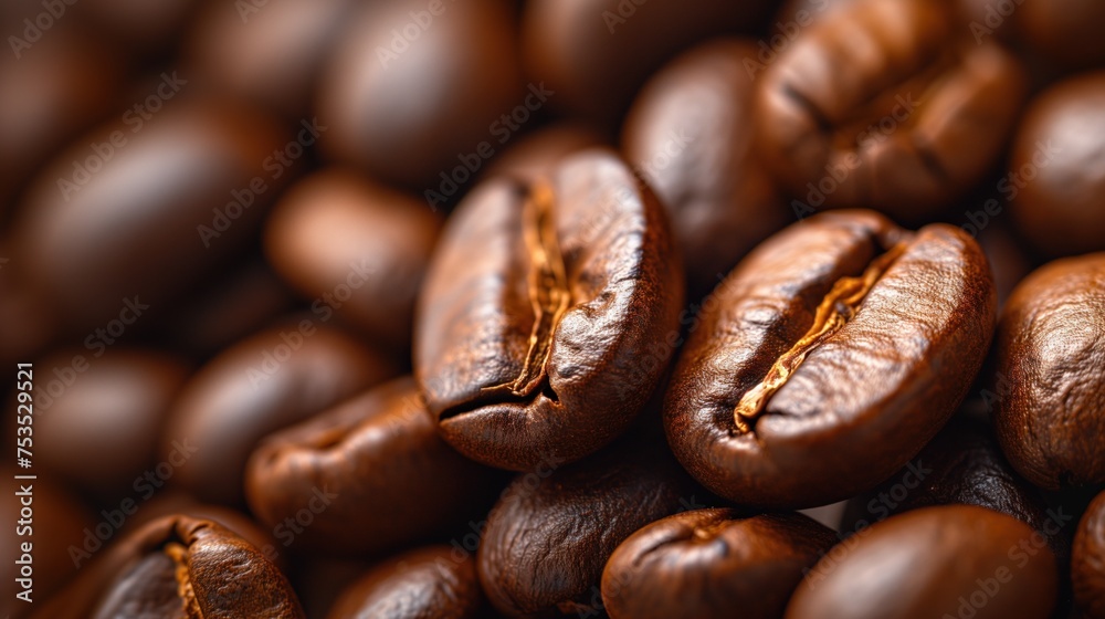 Naklejka premium background of roasted coffee beans