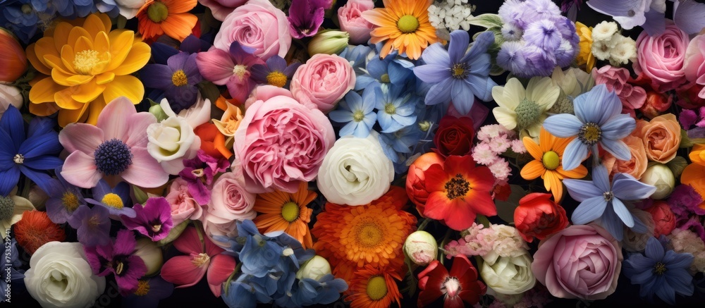 Colorful variety of flowers
