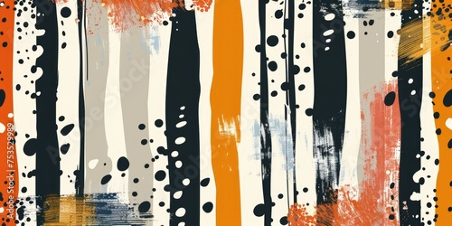 Modern artistic stripes collage print, hand-drawn. Generative Ai