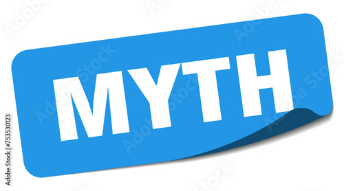 myth sticker. myth label