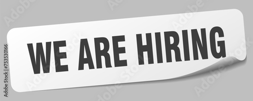 we are hiring sticker. we are hiring label