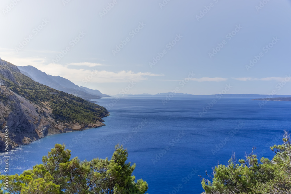 Seascape. Croatia Adriatic sea. Selective focus