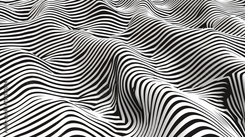 black and white line wave