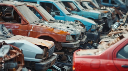 Abandoned cars sitting in dirt © Pixel Pine