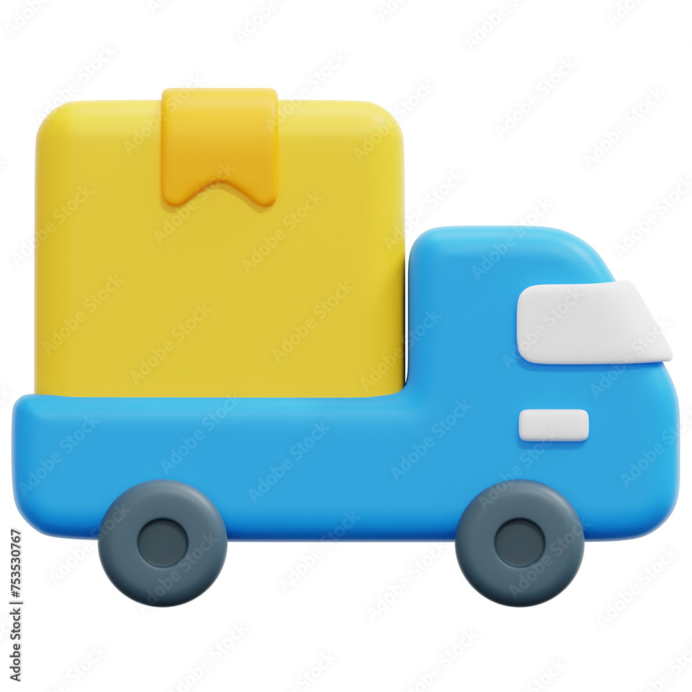 delivery car 3d render icon illustration delivery car 3d render icon illustration