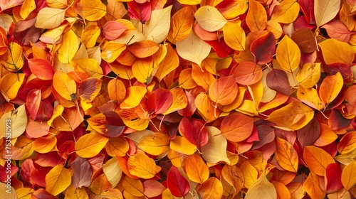 Autumn leaves pattern, colorful and scattered. © furyon