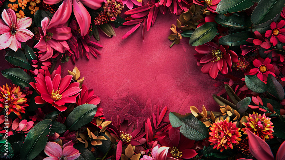 Mexican ethnic flower frame Mexican ethnic flower frame