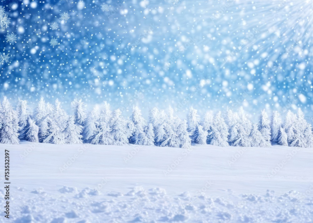 Fototapeta premium winter space of snow background