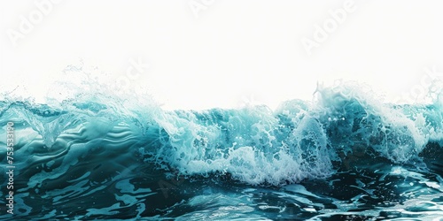 Stunningly beautiful natural wave textured turquoise sea. Generative Ai