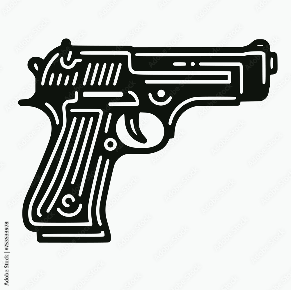 gun pistol vector isolated on background