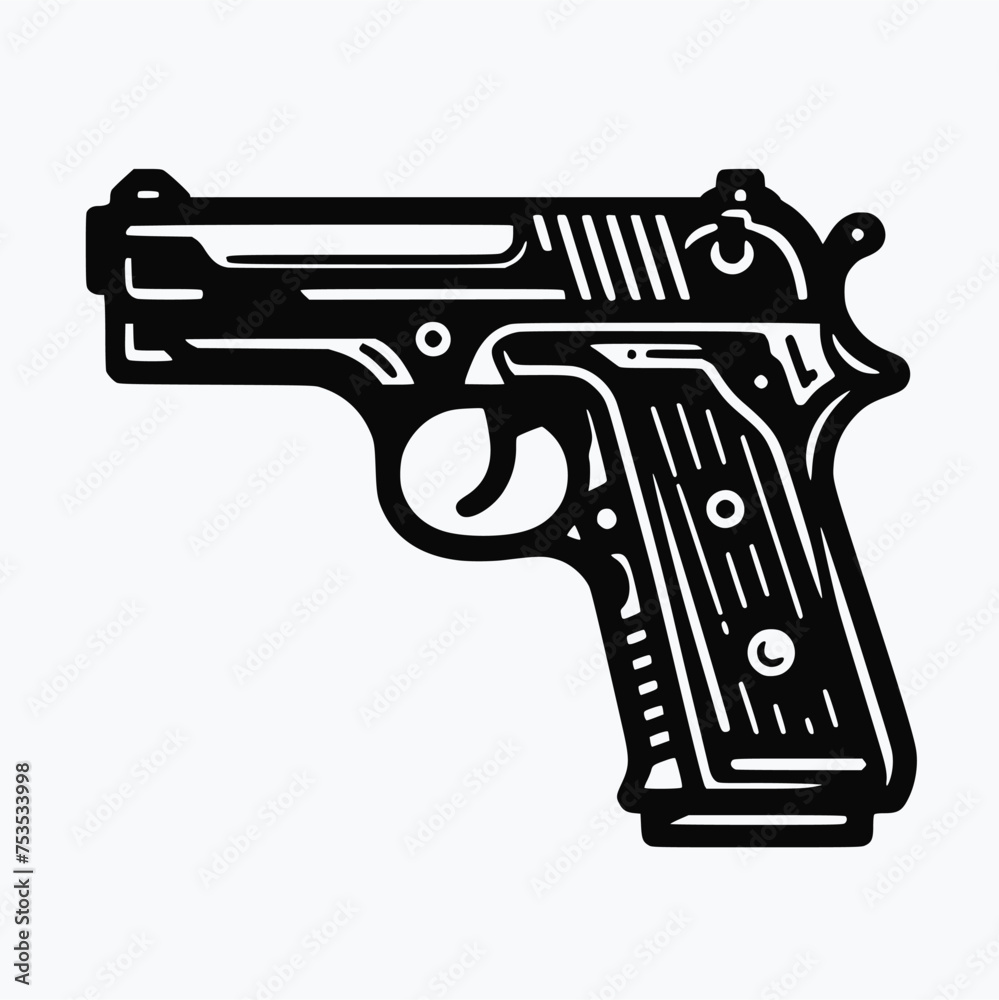 gun pistol vector isolated on background