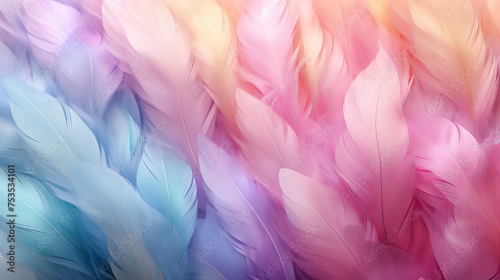 Feather pattern in pastel colors