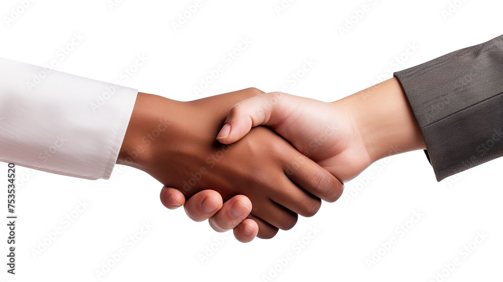 Handshake between two business men and women isolated on transparent background Remove png, Clipping Path, pen tool Handshake between two business men and women isolated on transparent background Remove png, Clipping Path, pen tool