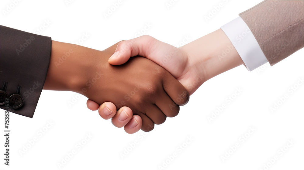 Handshake between two business men and women isolated on transparent background Remove png, Clipping Path, pen tool Handshake between two business men and women isolated on transparent background Remove png, Clipping Path, pen tool