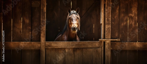 Horse in a stall photo